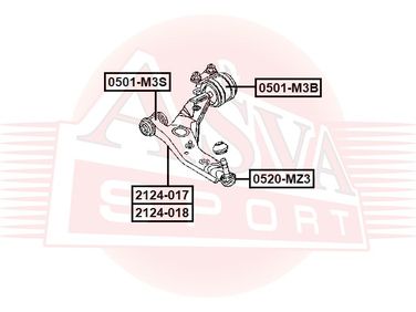 Asva 2124-017 Рычаг передний нижний правый | перед прав | - 1