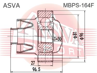 Asva MBPS-164F Шрус карданного вала - 2