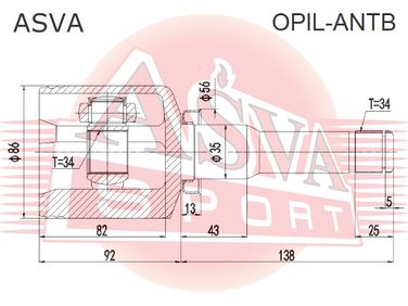 Asva OPIL-ANTB Шрус внутренний | перед лев | - 2