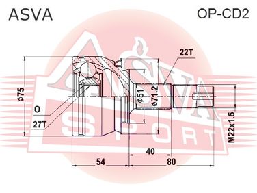 Asva OP-CD2 Шрус наружный 27x51x22 | перед прав/лев | - 2