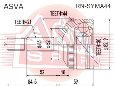 Asva RN-SYMA44 Шрус внешний | перед прав | - 2
