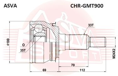 Asva CHR-GMT900 Шрус внешний | перед | - 2