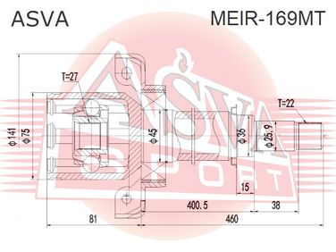 Asva MEIR-169MT Шрус внутренний 27x36x22 | перед | - 2