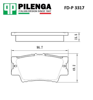 Pilenga FD-P 3317 Снят с производства Колодки тормозные дисковые | зад, прав, лев | - 2