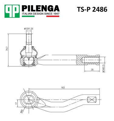 Pilenga TS-P 2487 Наконечник рулевой тяги | перед, прав | - 2