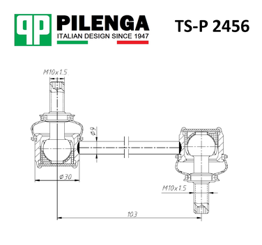 Pilenga TS-P 2456 Стойка стабилизатора | зад, прав, лев | - 2