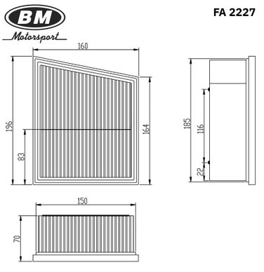 BM FA 2227 Фильтр воздушный - 2
