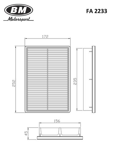 BM FA 2233 Фильтр воздушный - 2