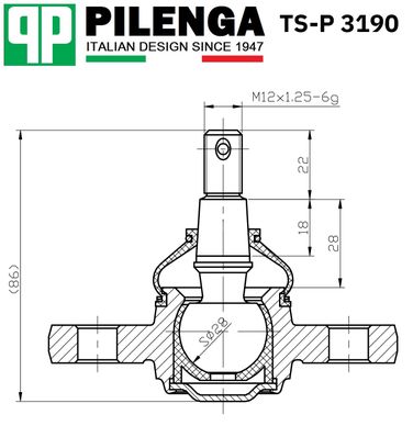 Pilenga TS-P 3190 Опора шаровая | зад, прав, лев | - 2