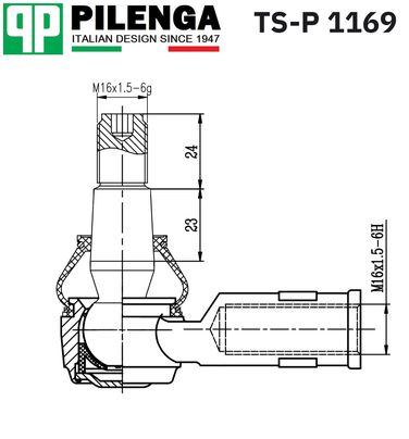 Pilenga TS-P 1169 Наконечник рулевой тяги | перед прав/лев | - 2