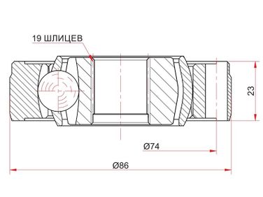 SAT ME612 Шрус карданного вала - 1