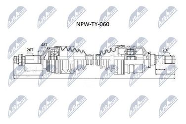 NTY NPW-TY-060 Полуось | перед лев | - 5