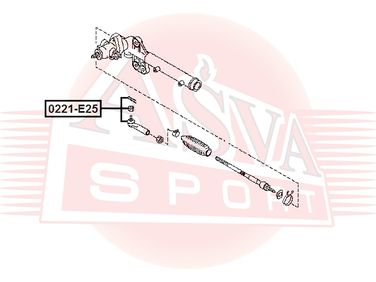 Asva 0221-E25 Наконечник рулевой | прав/лев | - 1