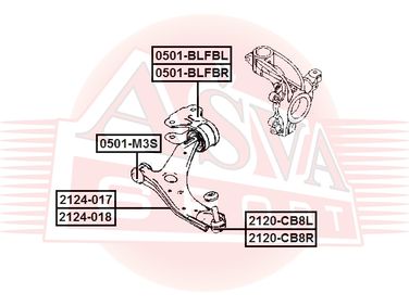 Asva 2120-CB8R Опора шаровая нижнего рычага | перед прав | - 2