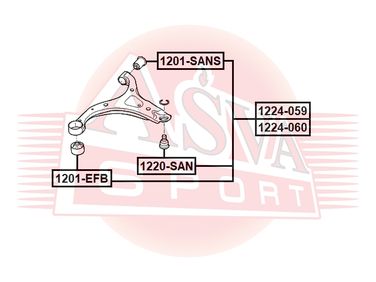 Asva 1224-059 Рычаг передний нижний правый | перед прав | - 2
