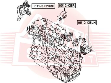 Asva 0512-KER Подушка двигателя задняя | зад | - 3