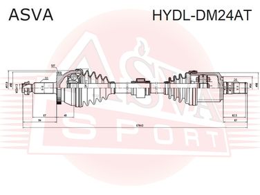 Asva HYDL-DM24AT Приводной вал левый | перед лев | - 1