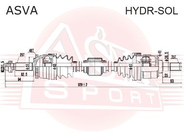 Asva HYDR-SOL Снят с производства Приводной вал | перед прав | - 1