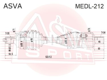 Asva MEDL-212 Снят с производства Приводной вал | перед лев | - 1