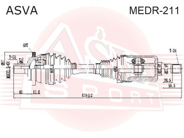 Asva MEDR-211 Приводной вал правый | перед прав | - 1