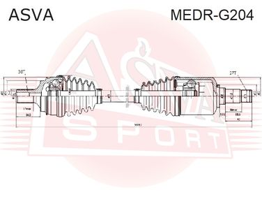 Asva MEDR-G204 Приводной вал правый | перед прав | - 2