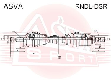 Asva RNDL-DSR Приводной вал левый | перед лев | - 1