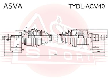 Asva TYDL-ACV40 Приводной вал левый | перед лев | - 2