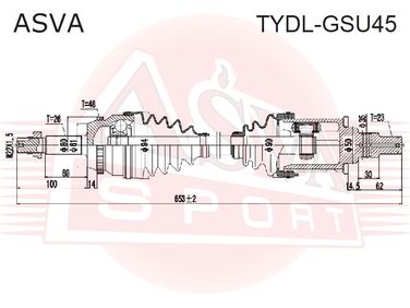 Asva TYDL-GSU45 Снят с производства Приводной вал левый | перед лев | - 1