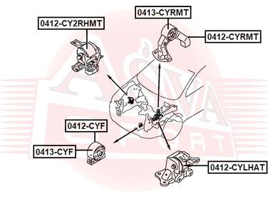 Asva 0412-CY2RHMT Опора двигателя гидравлическая | прав | - 2