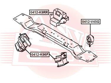 Asva 0412-K9RR Опора двигателя задняя | зад прав | - 3