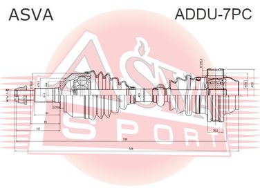 Asva ADDU-7PC Приводной вал | перед | - 1