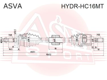 Asva HYDR-HC16MT Привод передний правый | перед прав | - 1