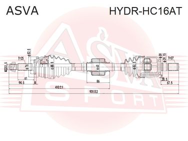 Asva HYDR-HC16AT Привод передний правый | перед прав | - 1