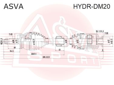 Asva HYDR-DM20 Привод передний правый | перед прав | - 1
