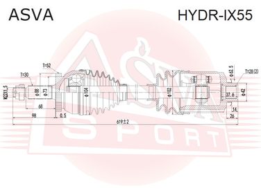 Asva HYDR-IX55 Привод передний правый | перед прав | - 1