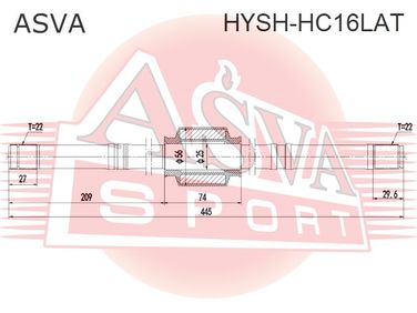 Asva HYSH-HC16LAT Полуось | перед лев | - 1
