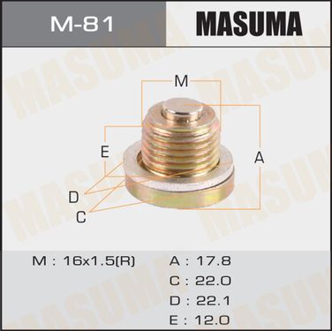 Masuma M81 Пробка резьбовая картера двигателя - 1
