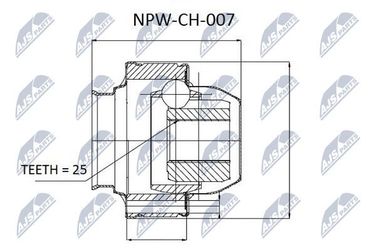 NTY NPW-CH-007 NTY шрус  приводного вала | зад | - 2