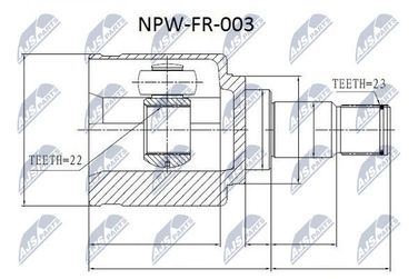 NTY NPW-FR-003 Шрус внутренний | перед лев | - 4