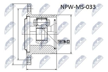 NTY NPW-MS-033 NTY шрус наружный | перед прав | - 2