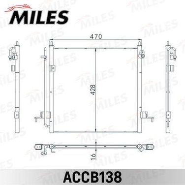 Miles ACCB138 Конденсер mitsubishi l200 2.5 di-d 06- (без осушителя) - 1