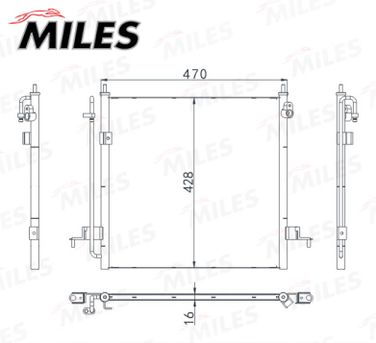 Miles ACCB138 Конденсер mitsubishi l200 2.5 di-d 06- (без осушителя) - 3