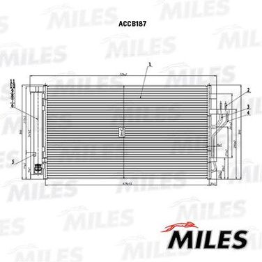 Miles ACCB187 Конденсер KIA sportage 2.0 10- - 1