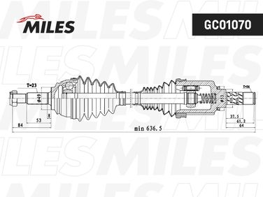 Miles GC01070 Привод в сборе lada x-ray 15- лев.(дв.21129/КПП Renault jr5) - 3