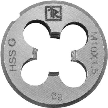 Thorvik MDG1015 Плашка d-drive круглая ручная с направляющей в наборе М10х1.5, hss, Ф25х9 мм - 1