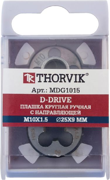 Thorvik MDG305 Плашка d-drive круглая ручная с направляющей в наборе М3х0.5, hss, Ф25х9 мм - 2