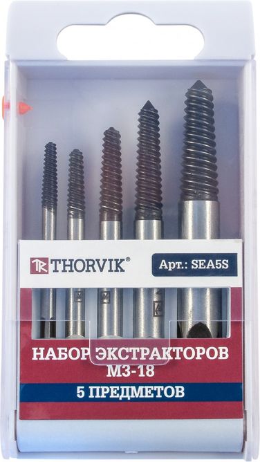 Thorvik SEA5S Набор экстракторов м3-18, 5 предметов - 2