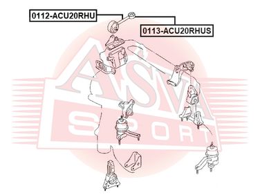 Asva 0113-ACU20RHUS Сайлентблок подушки двигателя | прав | - 3