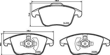 Brembo P 24 211 Колодки тормозные дисковые | перед | - 2