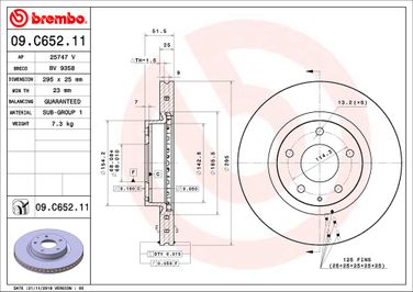 Brembo 09.C652.11 Диск тормозной UV Coated | перед | - 2